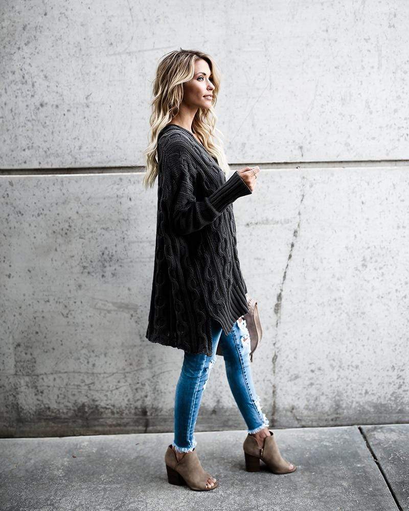 Black Oversized Knit Sweater