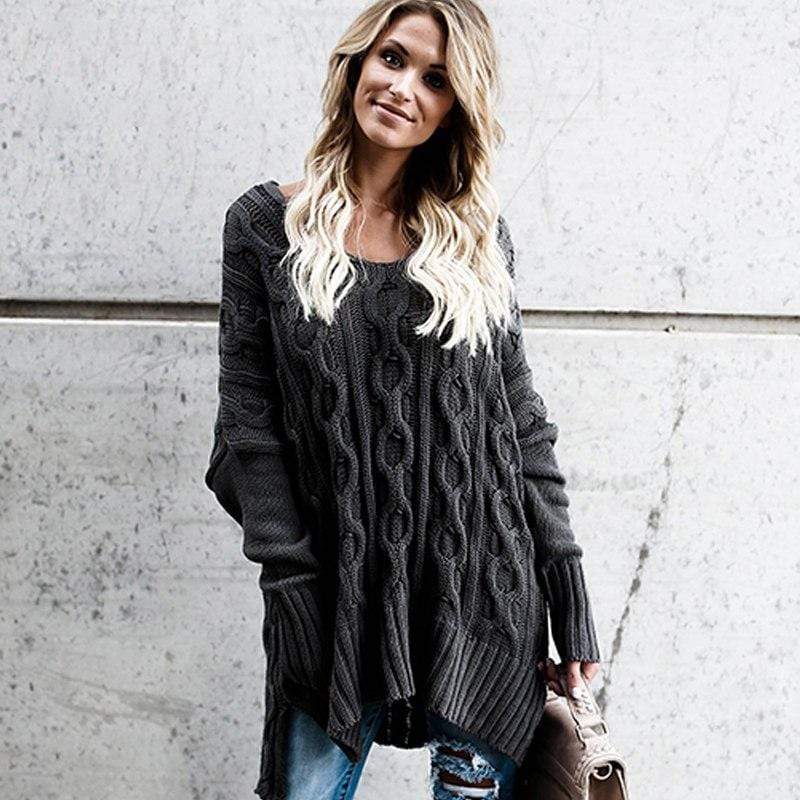 Black Oversized Knit Sweater