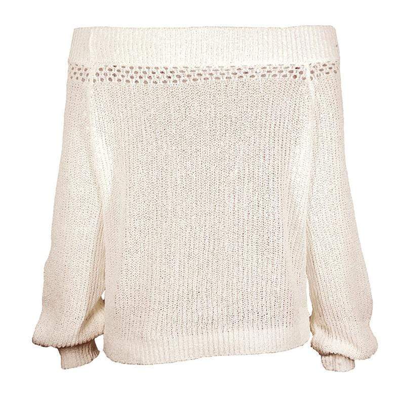 Off Shoulder Knit Sweater
