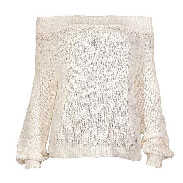 Off Shoulder Knit Sweater