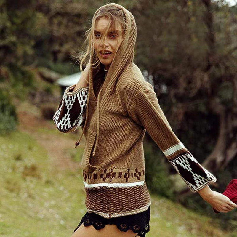 Wide Sleeve Hoodie With Embroidery