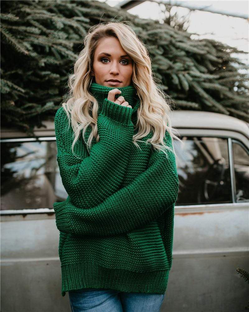 Knit Turtleneck Pullover Sweater