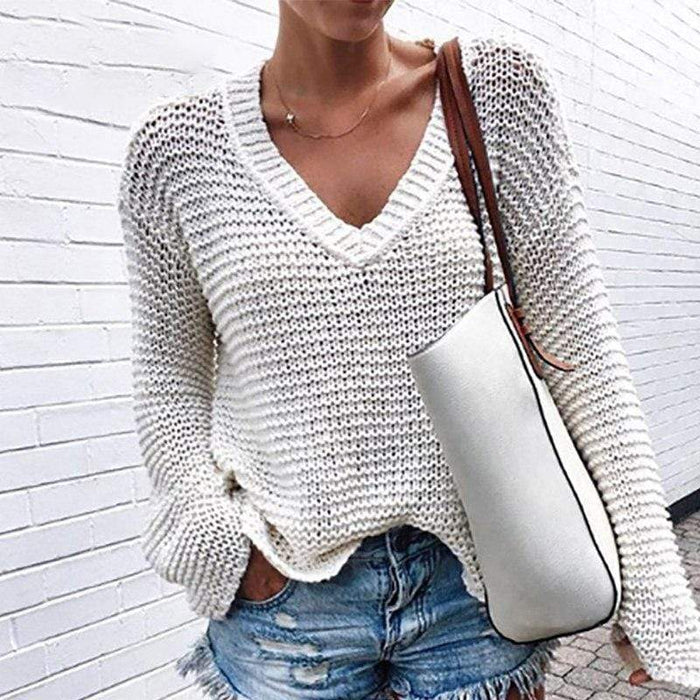 Loose White Knit  Sweater