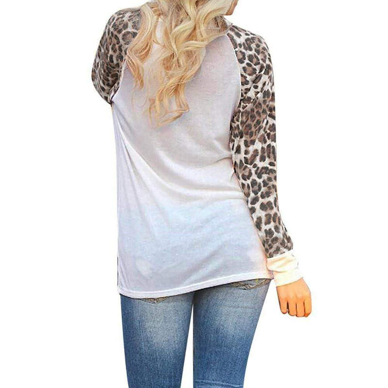 Leopard Sleeves Casual Top