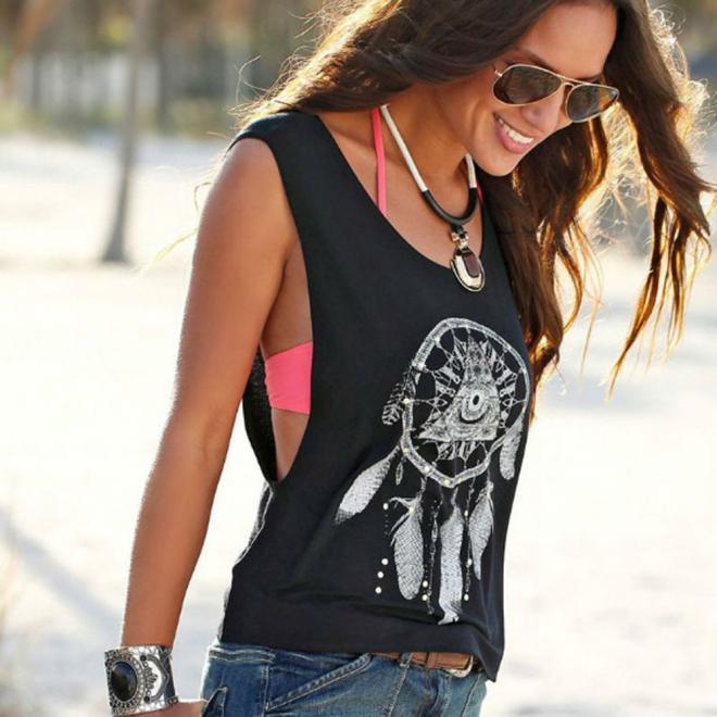 Printed Sleeveless Top