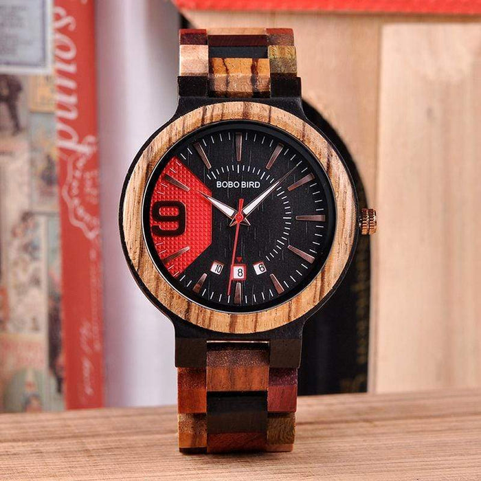 BOBO BIRD Kleurrijke houten horlogedatumweergave 