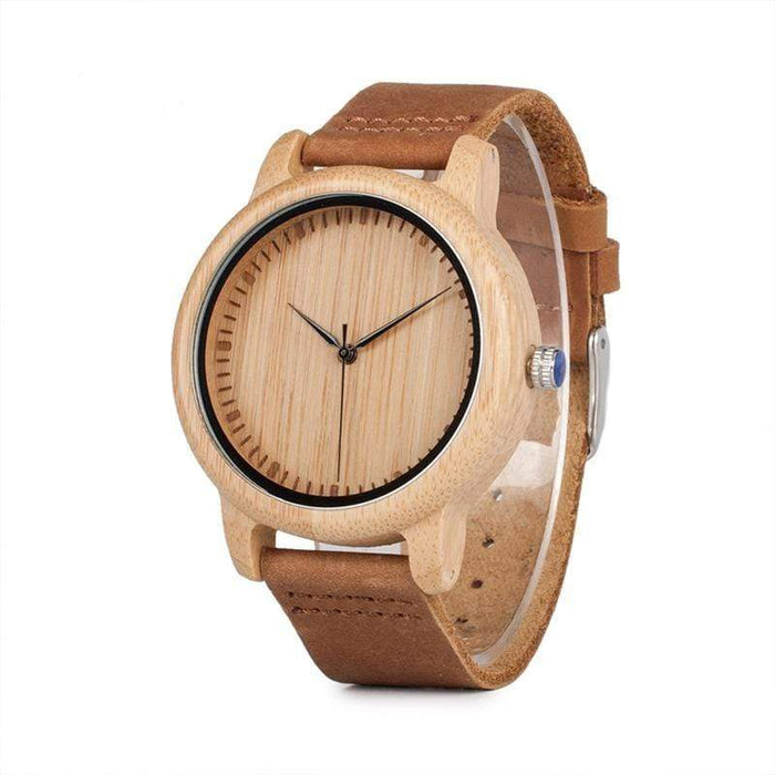 BOBO BIRD Bamboo Wooden Watch with Leather Band