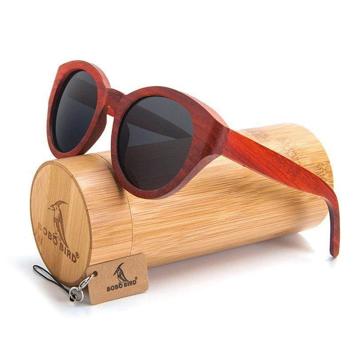 BOBO BIRD Cat Eye Style Wooden Sunglasses- Polarized Lenses