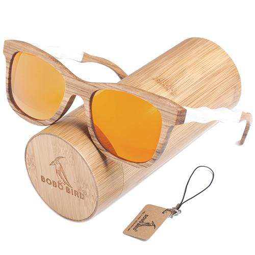 BOBO BIRD Gafas de sol polarizadas de madera estilo cuadrado 