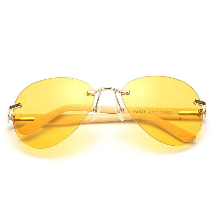 Wooden Sunglasses Mirrored Retro Style