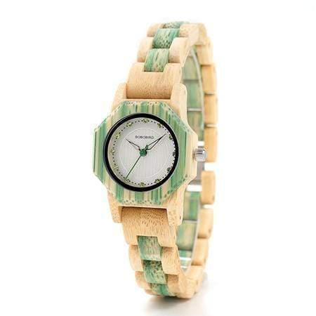 BOBO BIRD Bamboe Kleurrijk Houten Horloge 
