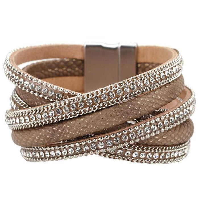 Snake Skin Pattern Leather Bracelet
