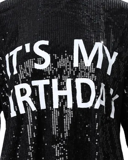 Sequin Dress with Letter Design