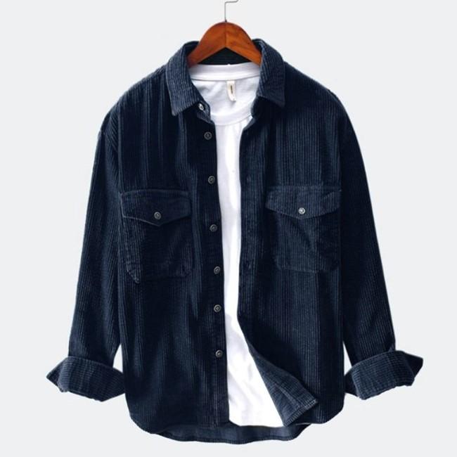 Loose Corduroy Button-Down Shirt