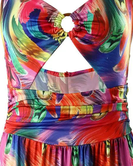 abstract print ruched cami dress Abstract Print Bodycon Mini Dress