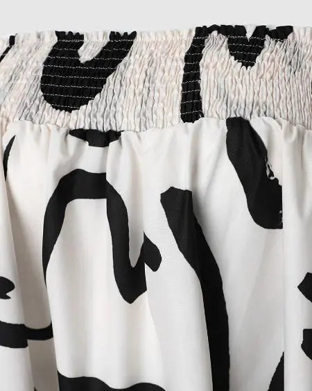 Plus Size Off Shoulder Dress with Abstract Print