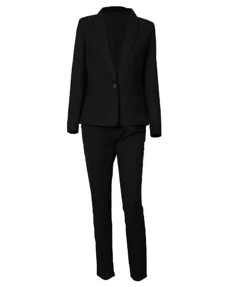 Combinatie blazer met revershals en broek met trekkoord 