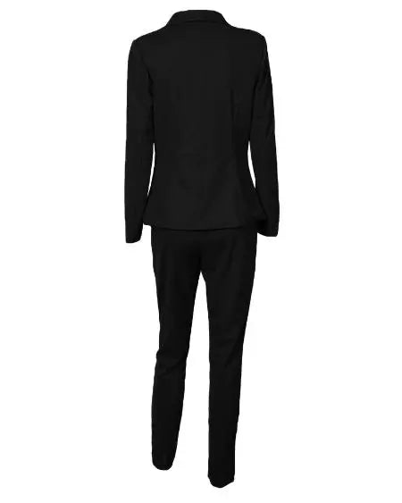 Combinatie blazer met revershals en broek met trekkoord 