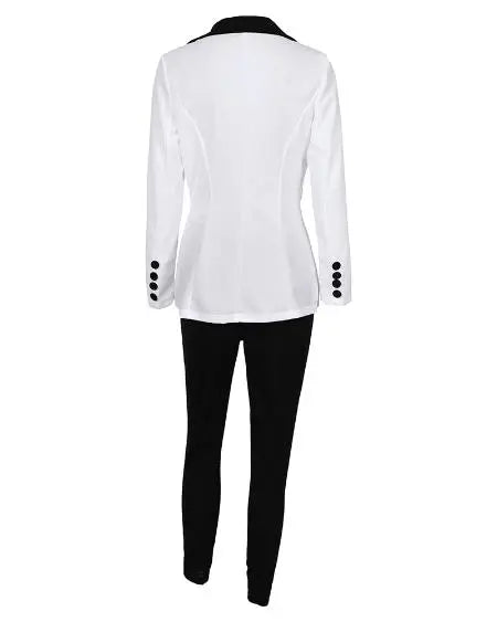 Plain Pants & Double Breasted Blazer Set