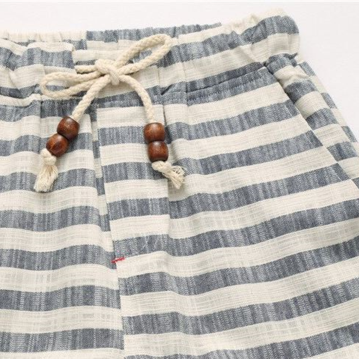 Stripes Linen Blend Shorts