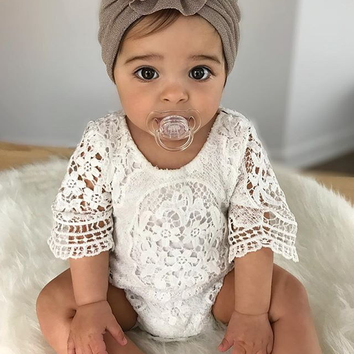 Baby hollowed-out crochet climbing dress