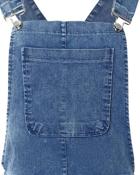 Denim Jumpsuit with Wide Legs and Pockets