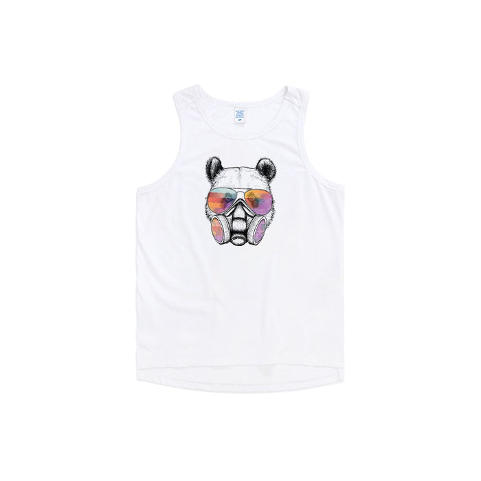 Camiseta sin mangas extragrande con panda enmascarado