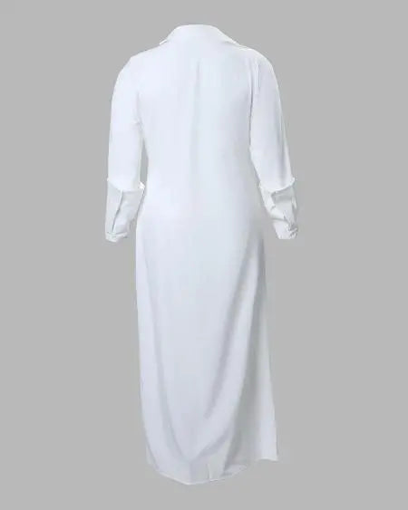 Plus Size Longline Top with Ruching & High Slit