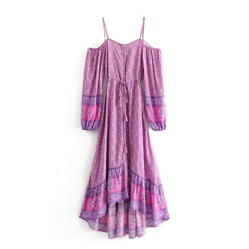 Off Shoulder Floral Print Dress