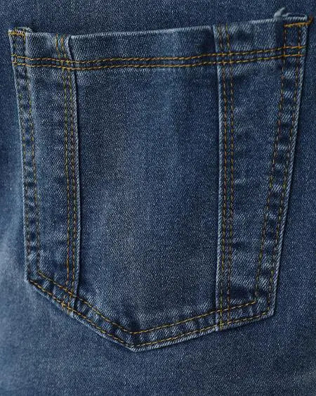 Denim Jumpsuit: Suspender Design with Ripped Cutouts