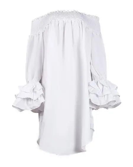 Casual off-shoulder jurk met klokmouwen 