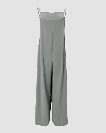 Casual Suspender Jumpsuit with Pockets