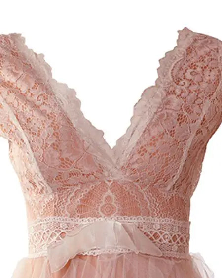 Party Dress with Sheer Mesh & Lace Patches