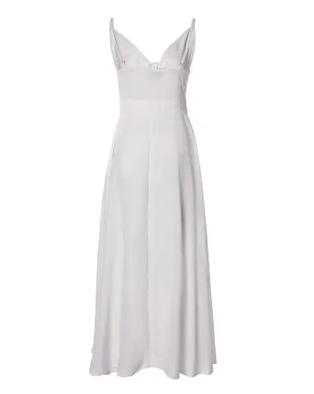 Maxi Dress: Spaghetti Strap Knot Cutout & Buttoned Detail