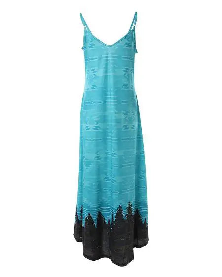 Mouwloze maxi-jurk met Azteekse geometrische print 