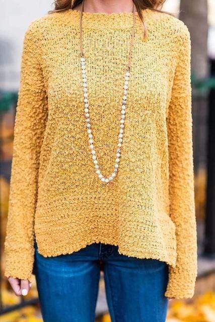 Casual effen gebreide trui 