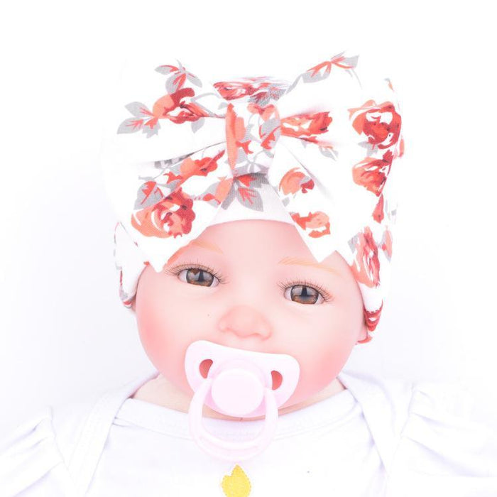 Cute Floral Print Baby Infant Donut Hat