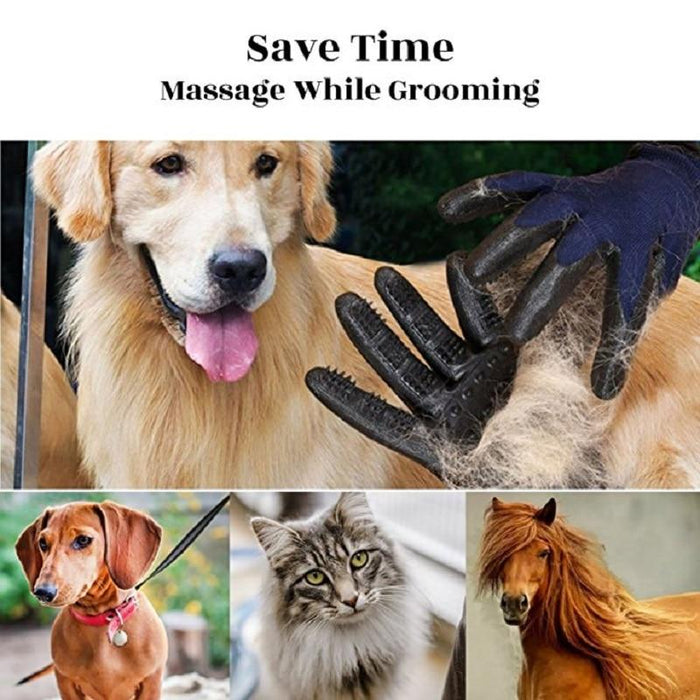 Guantes de aseo para mascotas para perros, gatos, caballos (1 par) 