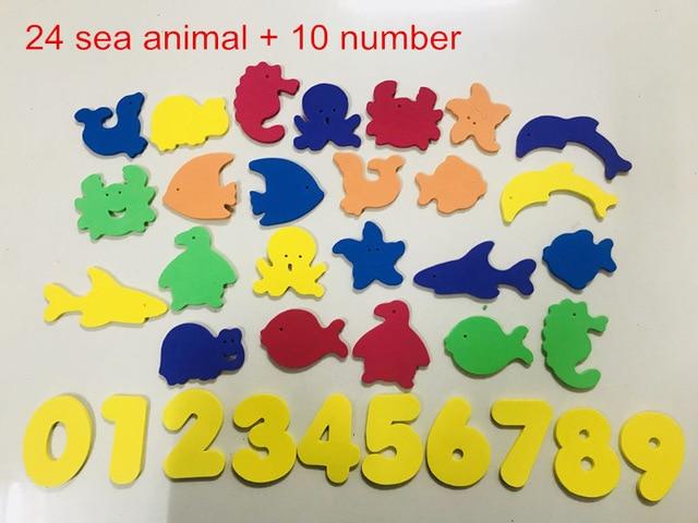 36 piezas/rompecabezas de baño con letras alfanuméricas