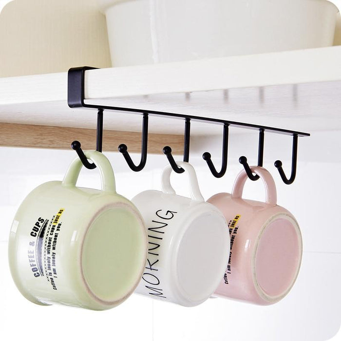 Under-Cabinet Hanger Rack (6 Hooks)
