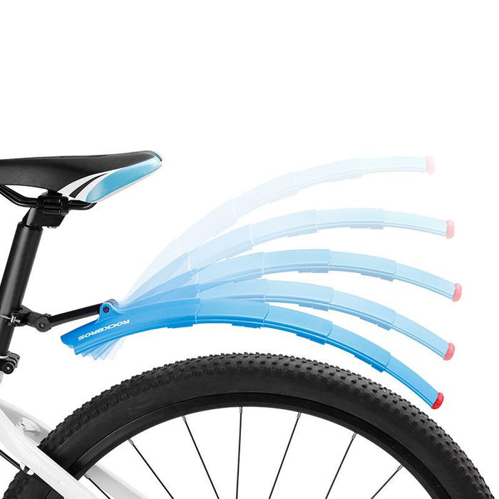 Guardabarros retráctil para bicicleta, resistente a la súper presión, con luces traseras