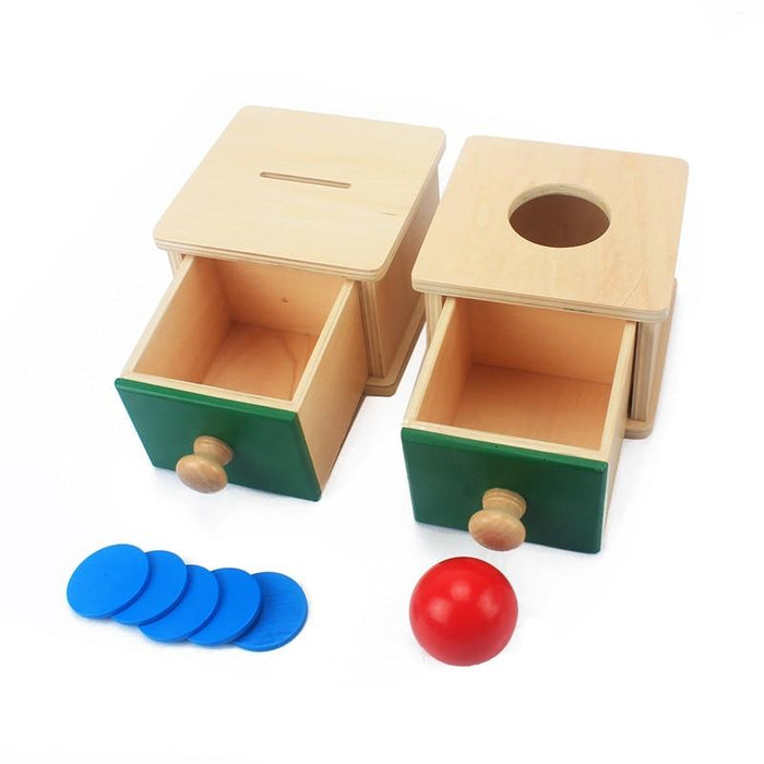 Baby Wooden Coin Box Piggy Bank Learning Toy