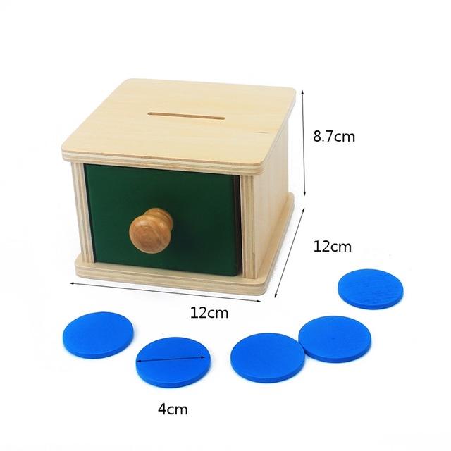 Baby Wooden Coin Box Piggy Bank Learning Toy