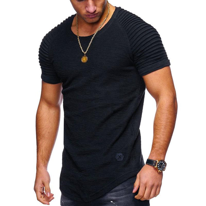 Casual T-shirt met ronde zoom en lagere zoom