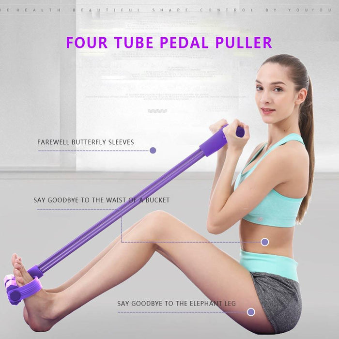 Multifunction Tension Rope, 6-Tube Elastic Yoga Pedal Puller Resistance Band