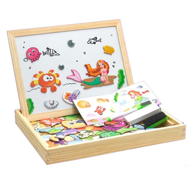 100+Pcs Wooden Magnetic Puzzle Toys