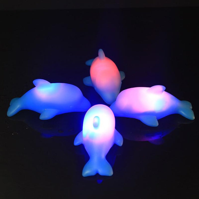 4Pcs Light Up Baby Bath Toys Dolphin