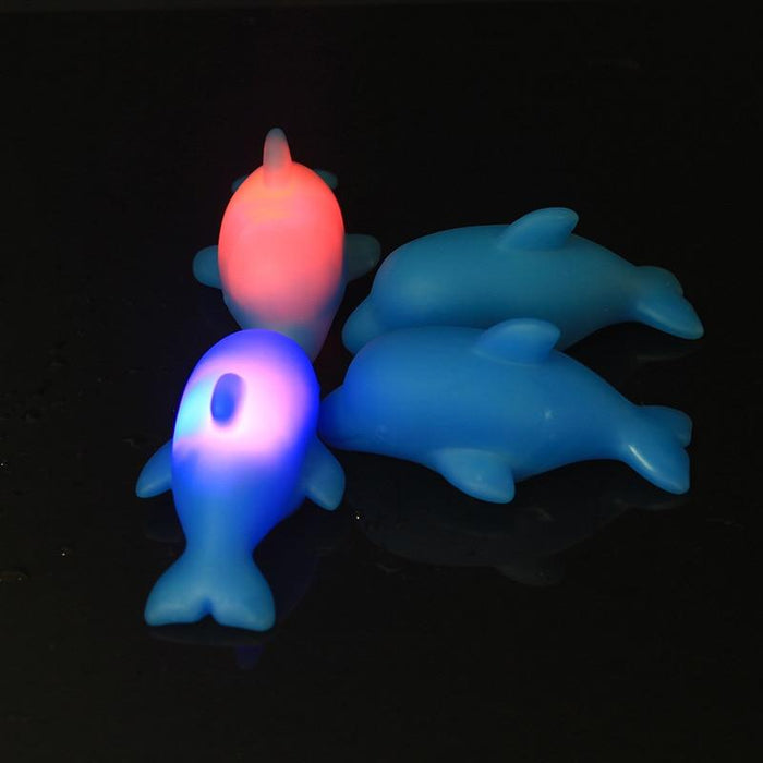 4Pcs Light Up Baby Bath Toys Dolphin