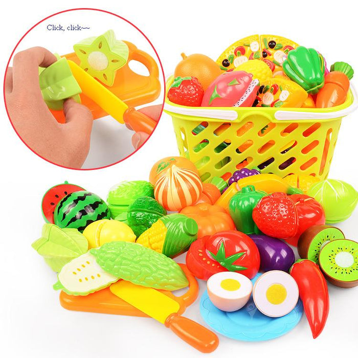 Toy Cutting Fruit Vegetables Kitchen Role Play