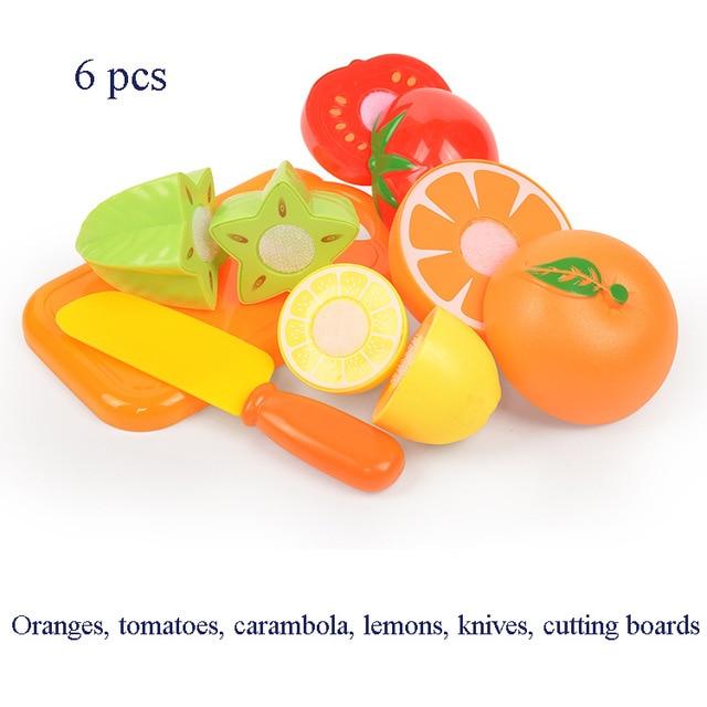 Toy Cutting Fruit Vegetables Kitchen Role Play